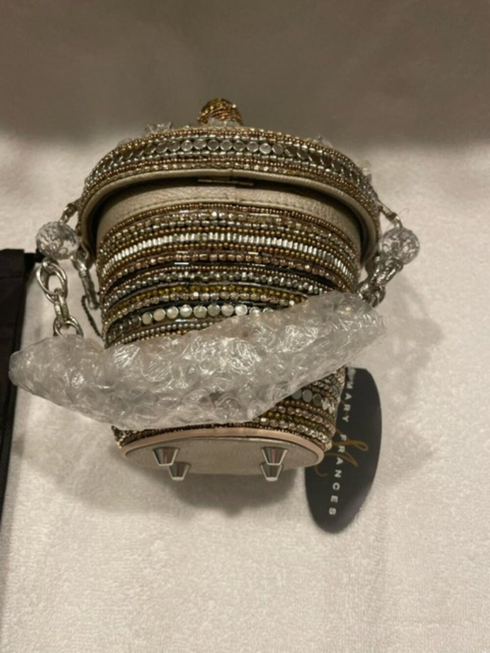 Mary Frances Champagne on Ice Bucket Beaded Handbag NEW "Wined Up"  So CUTE! - Picture 4 of 9